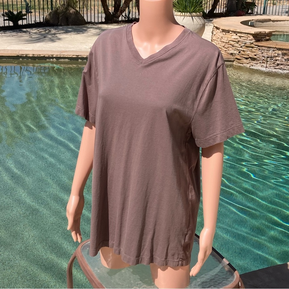 Sonoma V Neck Sundrenched Tee Brown Short Sleeve